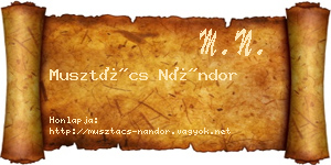 Musztács Nándor névjegykártya