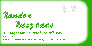 nandor musztacs business card